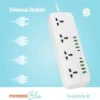 چندراهی برق پرودو مدل PORODO Blue 4 Universal Sockets Power Strip - Image 2