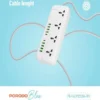 چندراهی برق پرودو مدل PORODO Blue 4 Universal Sockets Power Strip - Image 8