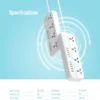 چندراهی برق پرودو مدل PORODO Blue 4 Universal Sockets Power Strip - Image 7