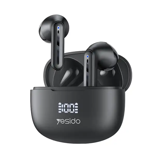 Yesido-TWS19-Bluetooth-5.3-LED-Digital-Display-ENC-Noise-Reduction-Bluetooth-Earphone-Black-8 ایرپاد بیسیم یسیدو مدل YESIDO TWS19 TWS Earphone - Image 1