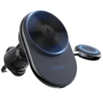 هولدر مگنتی موبایل خودرو و شارژر وایرلس آیفون و اپل واچ لولو مدل Levelo Siena 2 in 1 Wireless Car Charger