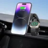 هولدر مگنتی موبایل خودرو و شارژر وایرلس آیفون و اپل واچ لولو مدل Levelo Siena 2 in 1 Wireless Car Charger - Image 3