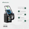 شارژر وایرلس گرین لاین مدل Green Lion Smart Station Pro LCD Display Wireless Charger with Speaker - Image 5