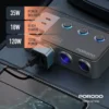 شارژر فندکی 120 وات خودرو پرودو مدل Porodo 120W Car Charger Hub Triple‑Port Lighter Socket - Image 9
