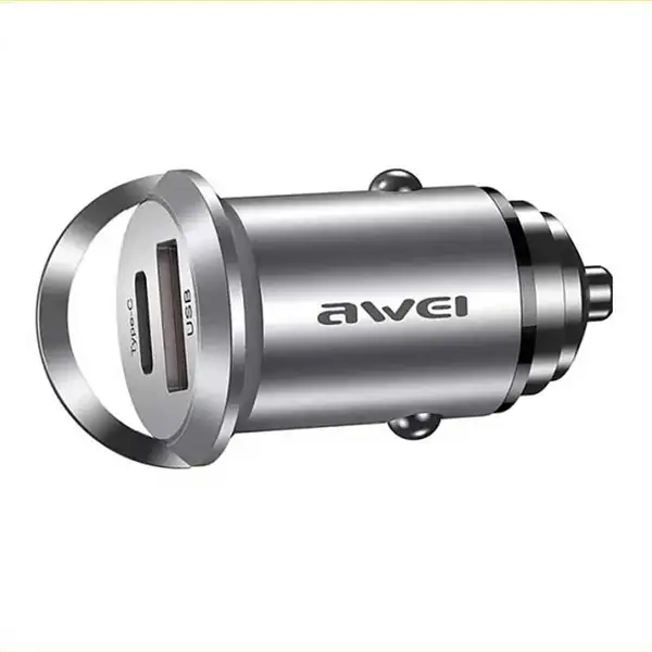 1125872a014ae357a388ed47f296c6c20b69fe63_1700662314 شارژر فندکی 45 وات اوی مدل Awei C708 - Image 1