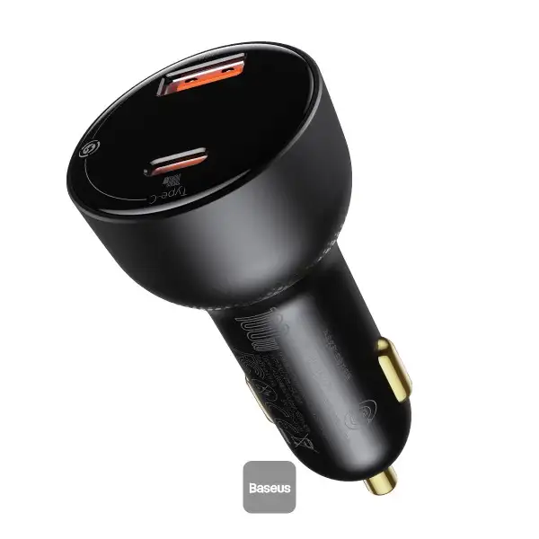 شارژر-فندکی-بیسوس-مدل-Superme-CCZX-01-100W-مشکی-1 شارژر فندکی 60 وات دو پورت بیسوس مدل Baseus CGJP010013 - Image 1