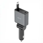 شارژر فندکی ۷۵ وات با کابل جمع‌شونده گرین لاین مدل Green Lion Retractable Car Charger GNRT75WCCGY