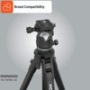 سه پایه با قابلیت تنظیم ارتفاع دوربین پرودو مدل Porodo Flexible Tripod PD-TRPSFE-BK - Image 7