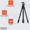 سه پایه با قابلیت تنظیم ارتفاع دوربین پرودو مدل Porodo Flexible Tripod PD-TRPSFE-BK - Image 9