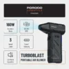 دمنده جت فن ۱۶۰ وات قابل حمل پرودو مدل Porodo Lifestyle Turbo Blast Portable Air Blower - Image 2