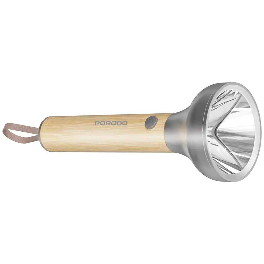 PDA90501WD-Porodo-Lifestyle-Birch-190-Wooden-LED-Flashlight-Wooden چراغ قوه چوبی پرودو مدل Porodo Birch300 Wooden LED Flash Light - Image 1