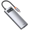 هاب 6 پورت 100 وات بیسوس مدل Baseus Metal Gleam 6 in 1 CAHUB-CW0G Multifunctional Type-C HUB 100W - Image 3