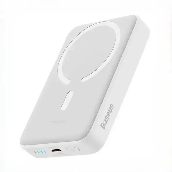 3-30 پاوربانک 10000 هزار وایرلس 15 وات تایپ سی 30 وات بیسوس مدل Baseus PPCXM1030 Magnetic Mini - Image 1