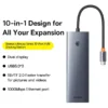 هاب تایپ سی 10 پورت فلزی بیسوس مدل Baseus BS-OH161 Metal Gleam 10-in-1 - Image 8