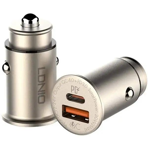 IeesHMs-VP0SZxaC شارژر فندکی 30 وات به همراه کابل تبدیل USB-C الدینیو مدل LDNIO C506 Q - Image 1