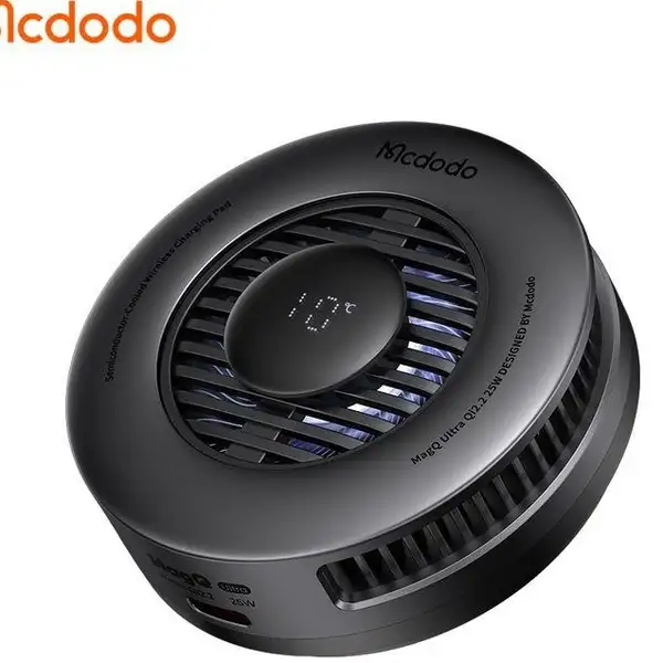 SfX5WS6oagu5Dc4z.webp شارژر وایرلس و فن خنک کننده ۲۵ وات مک دودو مدل Mcdodo MagQ Ultra CH-8410 Qi2.2 Magnetic Wireless Charger - Image 1