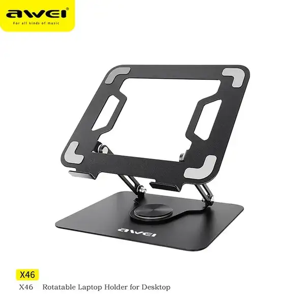 bigthumb-gp-Awei-X46-Soporte-giratorio-para-8635947915.webp پایه و هولدر رومیزی مناسب لپتاپ و تبلت اوی مدل Awei X46 - Image 1