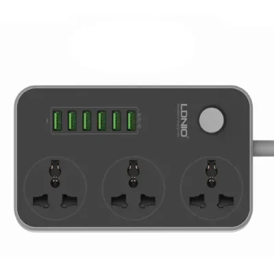چند راهی برق ظرفیت 3 عدد شارژر USB کابل 2 متر الدینیو مدل LDNIO SC3604