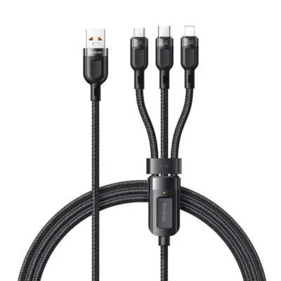 کابل فست‌ شارژ 65 وات سه‌ سر مک دودو مدل Mcdodo CA-0930 Lightning+Micro+Type-C 3-in-1 Fast Charging Data Cable