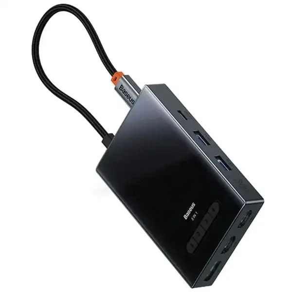 381161.webp هاب تایپ سی 8 پورت بیسوس مدل Baseus Focus Series 8 Port Type-C Hub Adapter OH082 - Image 1