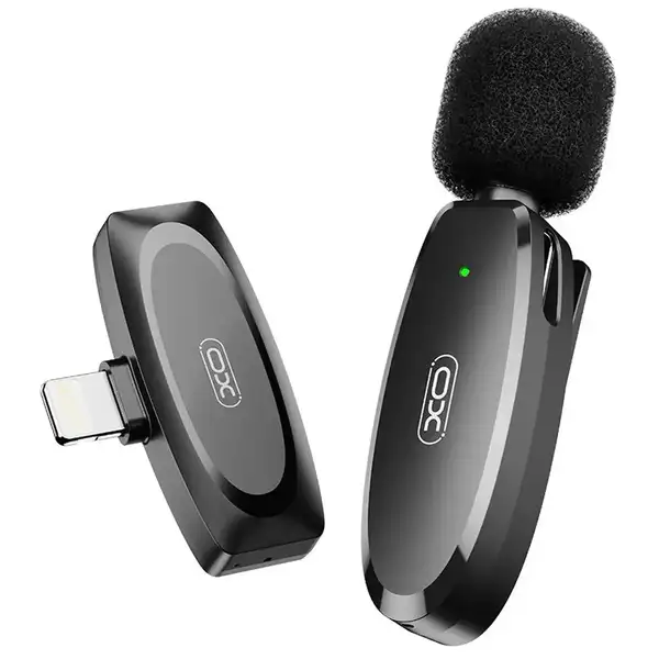 426171.webp میکروفون یقه ای بی سیم لایتنینگ ایکس او مدل XO MKF08B Lightning wireless Collarclip microphone - Image 1