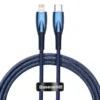 کابل تایپ سی به لایتنینگ 20 وات 2 متری بیسوس مدل Baseus Glimmer PD Fast Charging Data Cable CADH000101 - Image 2