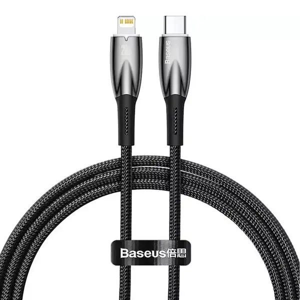 476176.webp کابل تایپ سی به لایتنینگ 20 وات 2 متری بیسوس مدل Baseus Glimmer PD Fast Charging Data Cable CADH000101 - Image 1