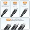 کابل فست‌ شارژ 65 وات سه‌ سر مک دودو مدل Mcdodo CA-0930 Lightning+Micro+Type-C 3-in-1 Fast Charging Data Cable - Image 2