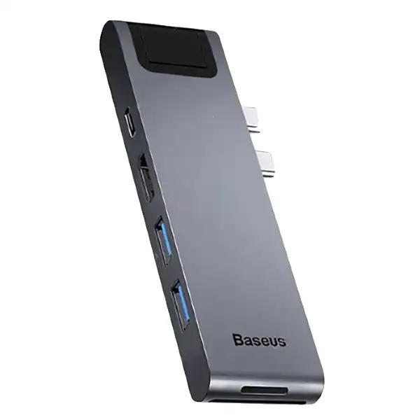 6a27e530d7902748026ec47b720c1b5437b2515a_1615925478.webp هاب 7 پورت تایپ سی بیسوس مدل Baseus CAHUB-L0G - Image 1