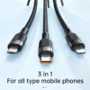 کابل فست‌ شارژ 65 وات سه‌ سر مک دودو مدل Mcdodo CA-0930 Lightning+Micro+Type-C 3-in-1 Fast Charging Data Cable - Image 6