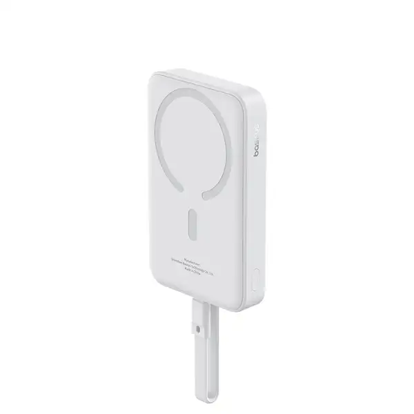 Baseus_Magnetic_Power_Bank_30W_10000mAh_With_Built-in_USB-C_Cable_White_1_800x.webp پاوربانک 10000 هزار 30 وات بیسوس مدل Baseus Magnetic With Built-in USB-C Cable - Image 1