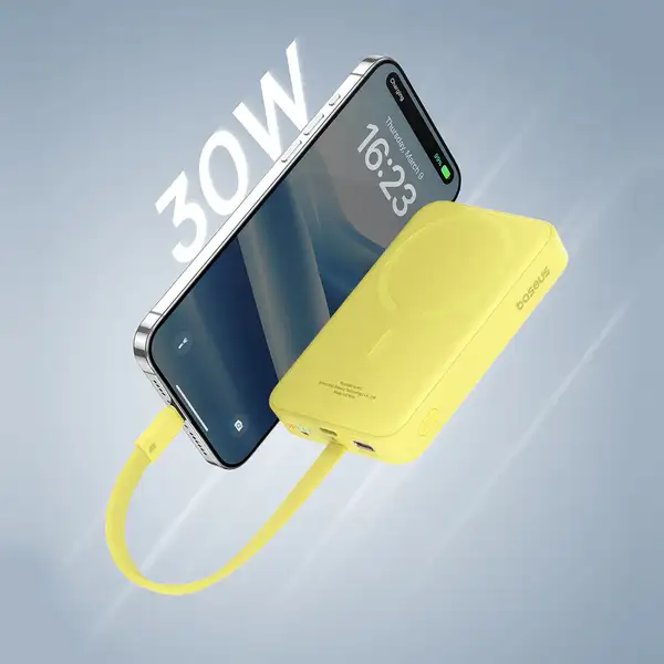 پاوربانک 10000 هزار 30 وات بیسوس مدل Baseus Magnetic With Built-in USB-C Cable - Image 11
