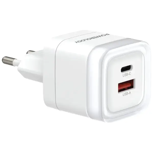 New Project (1) شارژر دیواری 35 وات 2 پورت پاورولوژی مدل Powerology Lunex Series Dual-Port Fast Charger - Image 1