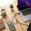 کابل دوگانه ۱ متر ۱۰۰ وات و ۲ متر ۶۰ وات پاورولوژی مدل Powerology Argos Dual USB-C Cables with Connector - Image 4