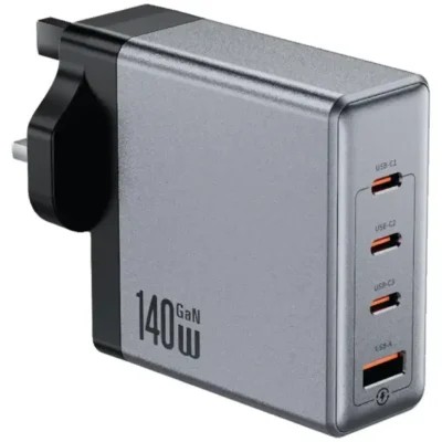 شارژر دیواری 140 وات گرین لاین مدل Green Lion GaN Premium UK Plug Wall Charger 140W