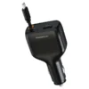 شارژر فندکی 81 وات پاورولوژی مدل Powerology Cyber 81W USB-C Retractable Car Charger