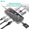 هاب 8 پورت Type-C کوتسی مدل COTECi 16016 8-in-1 Transparent USB-C Hub - Image 4