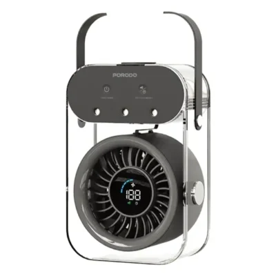 پنکه مه پاش قابل حمل با مخزن 500 میلی لیتر پرودو مدل Porodo Lifestyle Chillo Aqua Portable Mist Fan